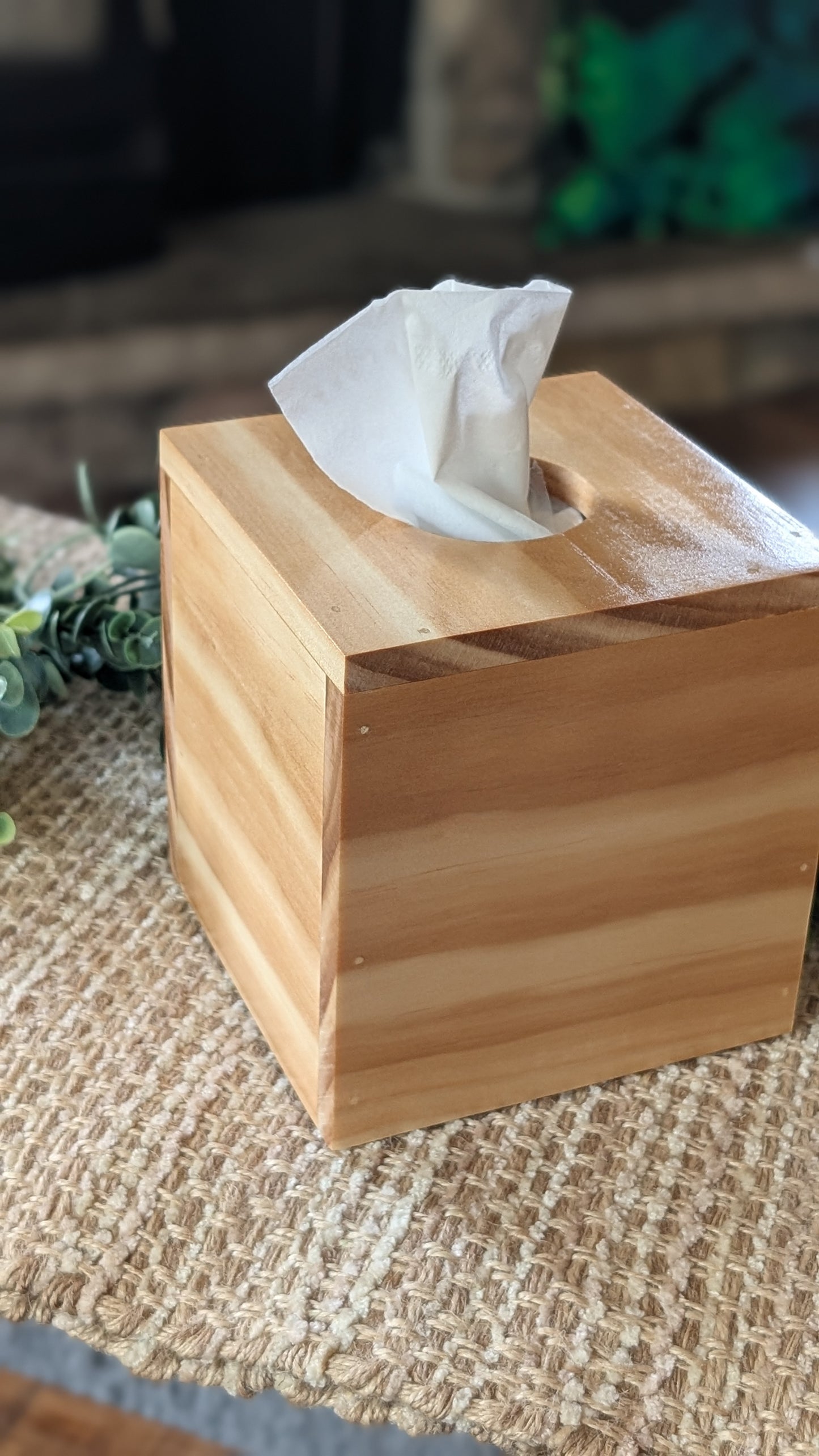 Premium Pine Cube Tissue Box Cover
