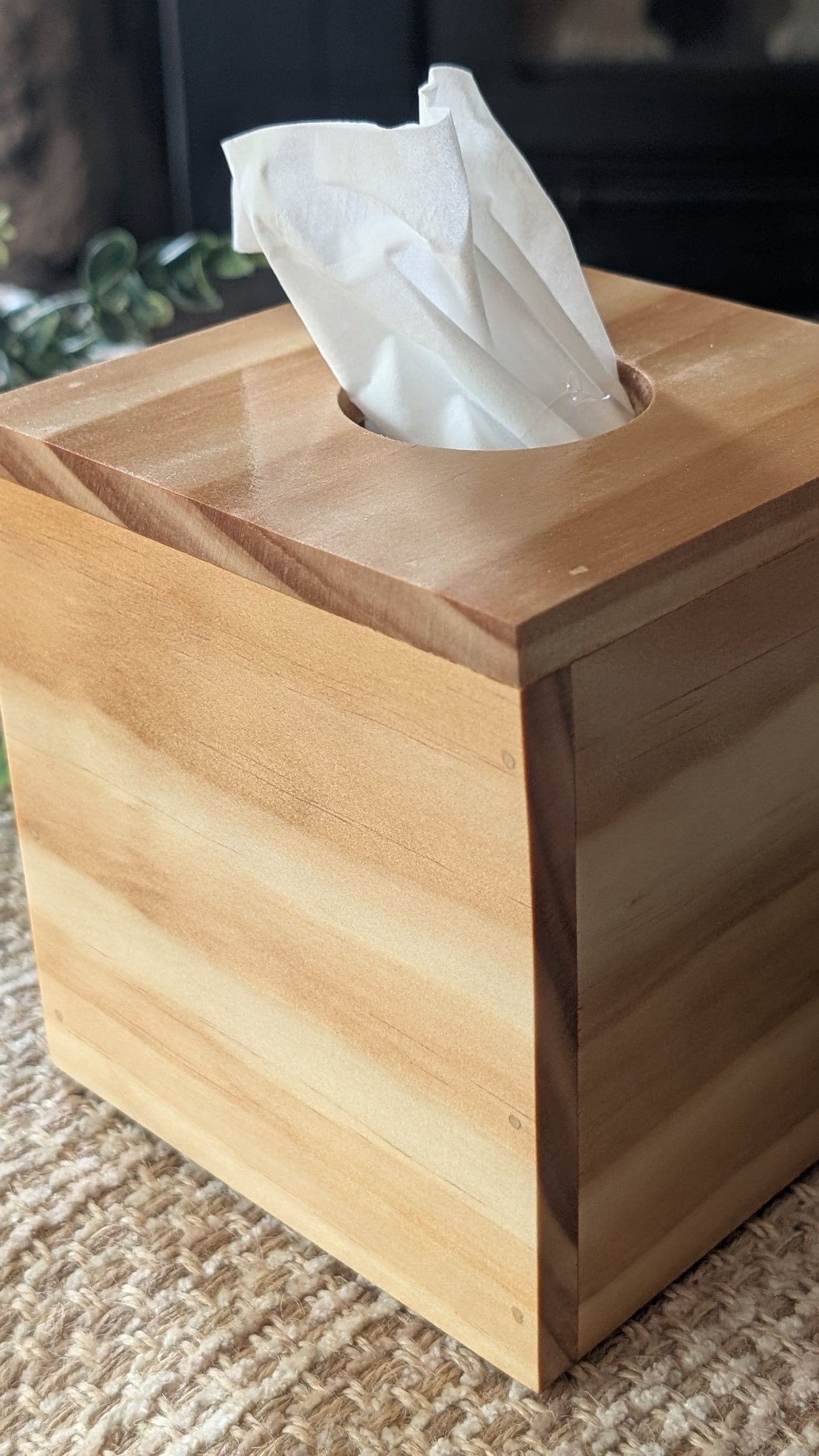 Premium Pine Cube Tissue Box Cover