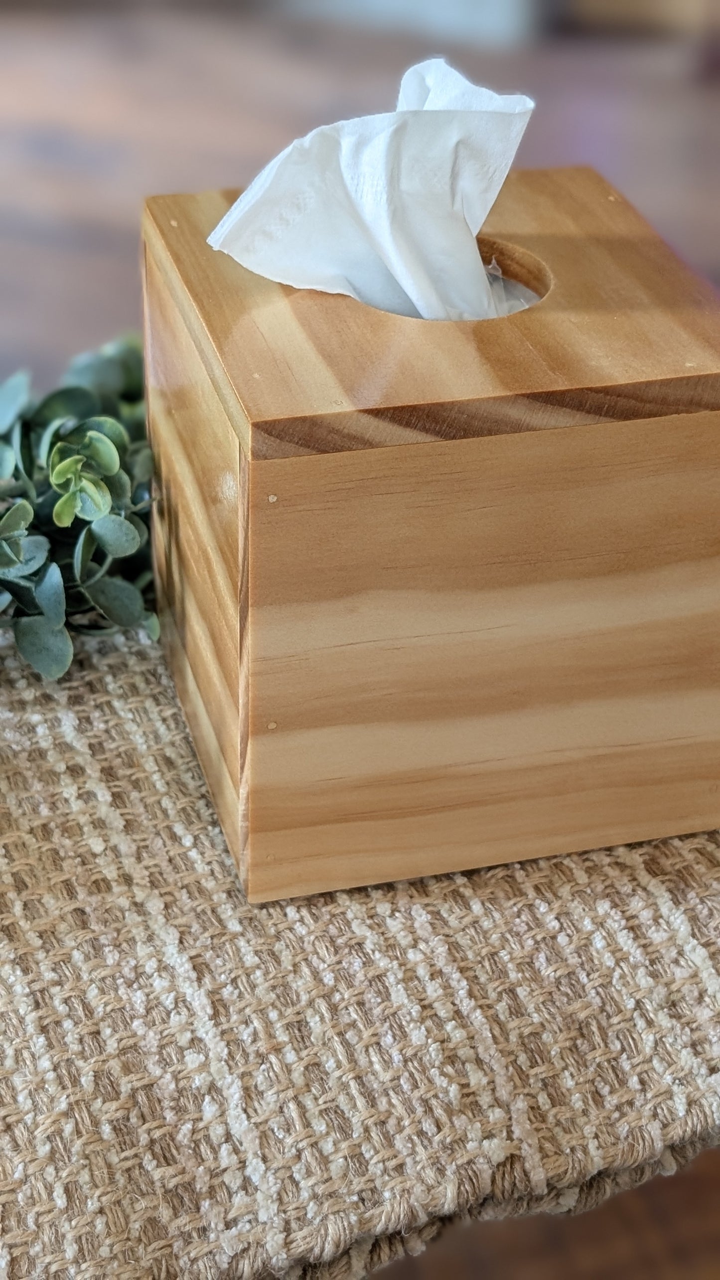 Premium Pine Cube Tissue Box Cover