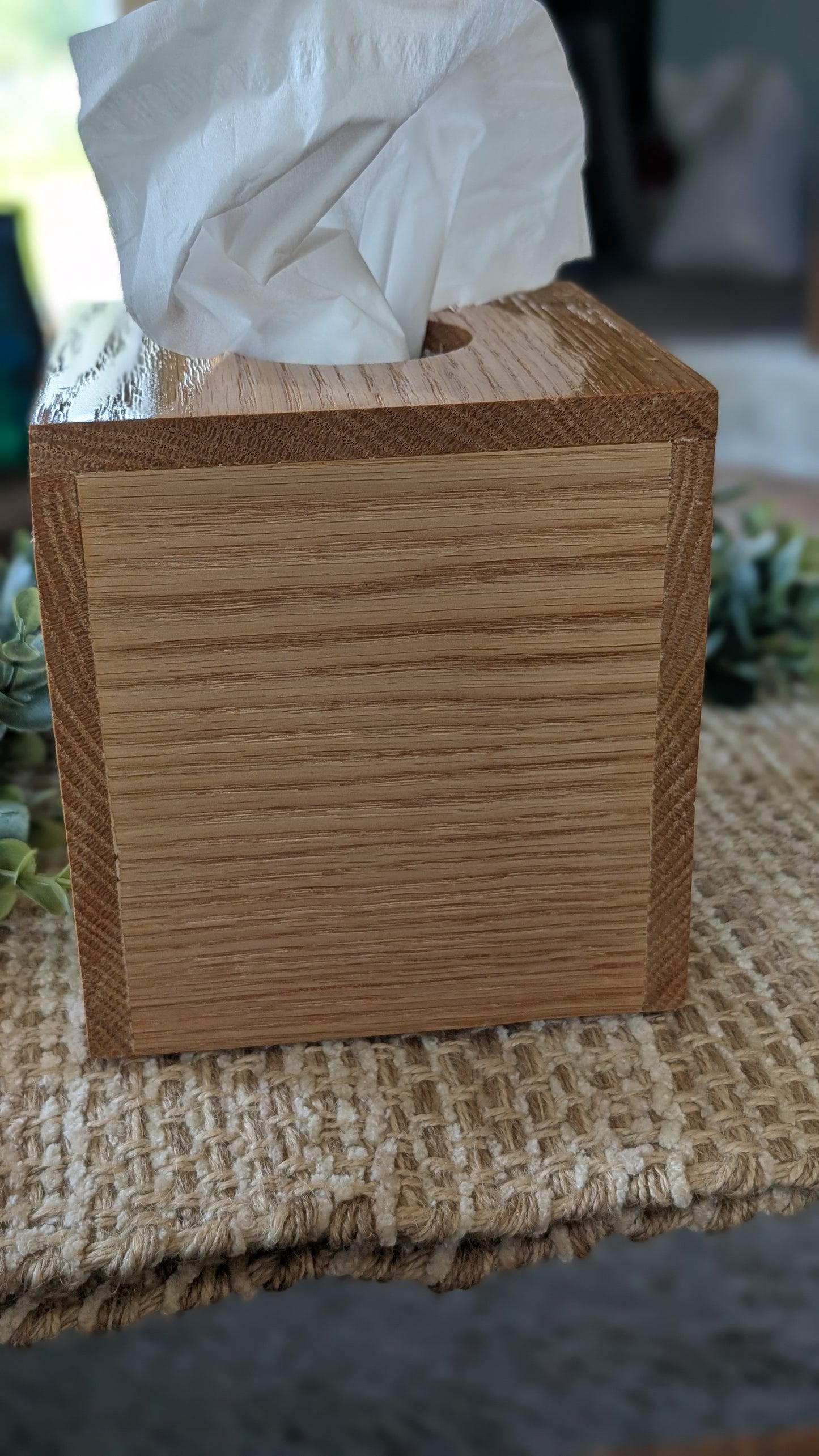 Red Oak Cube Tissue Box Cover