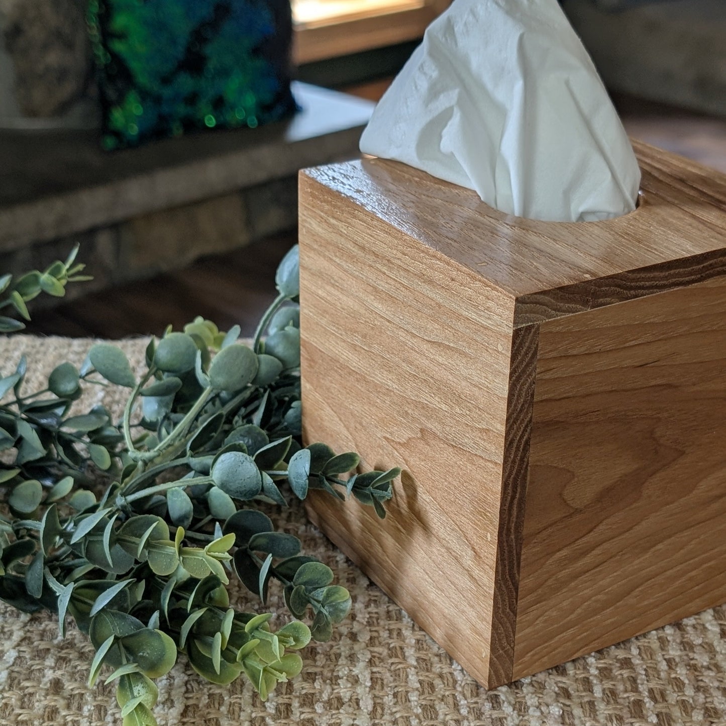 Hickory Cube Tissue Box Cover