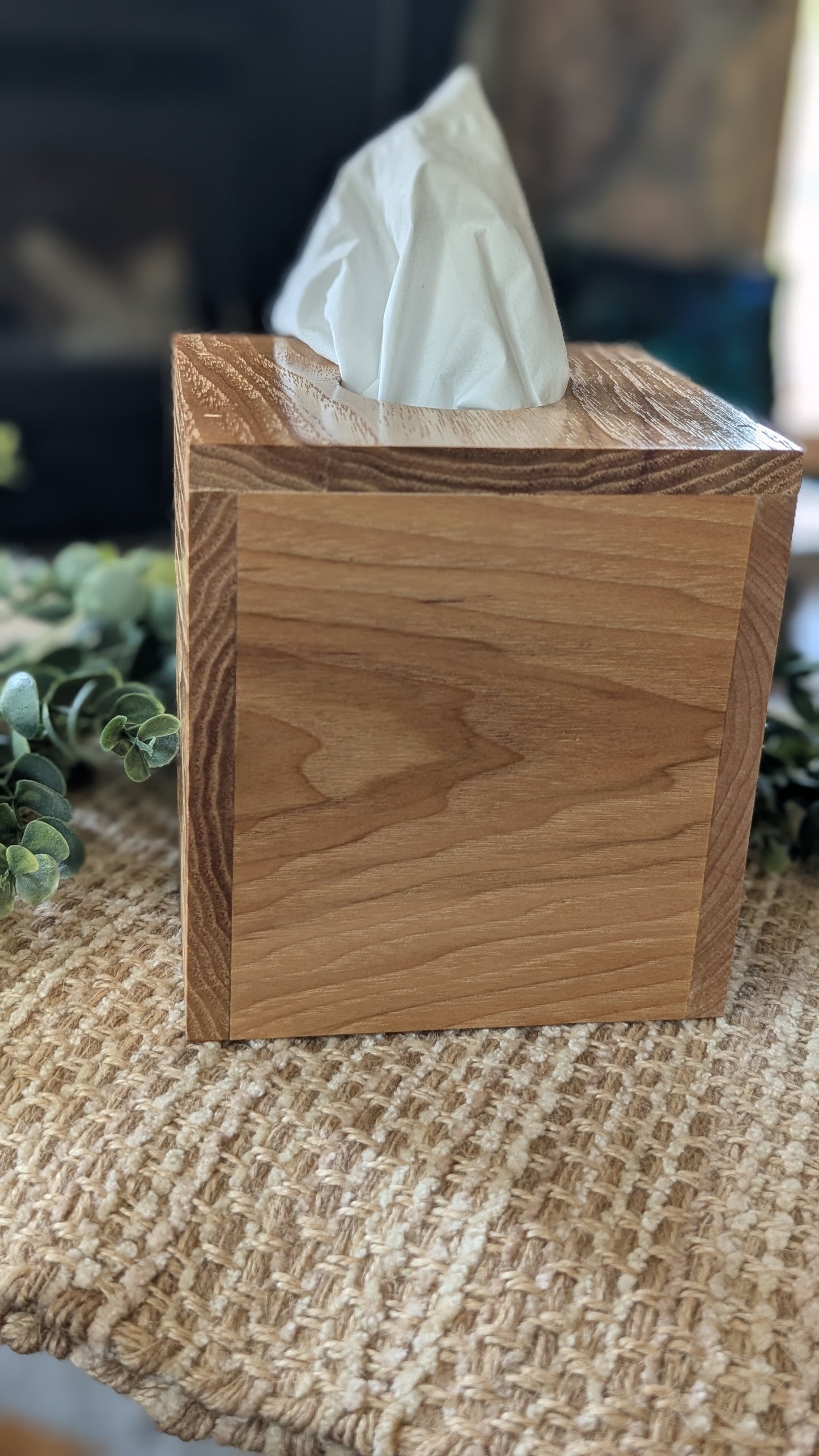 Hickory Cube Tissue Box Cover
