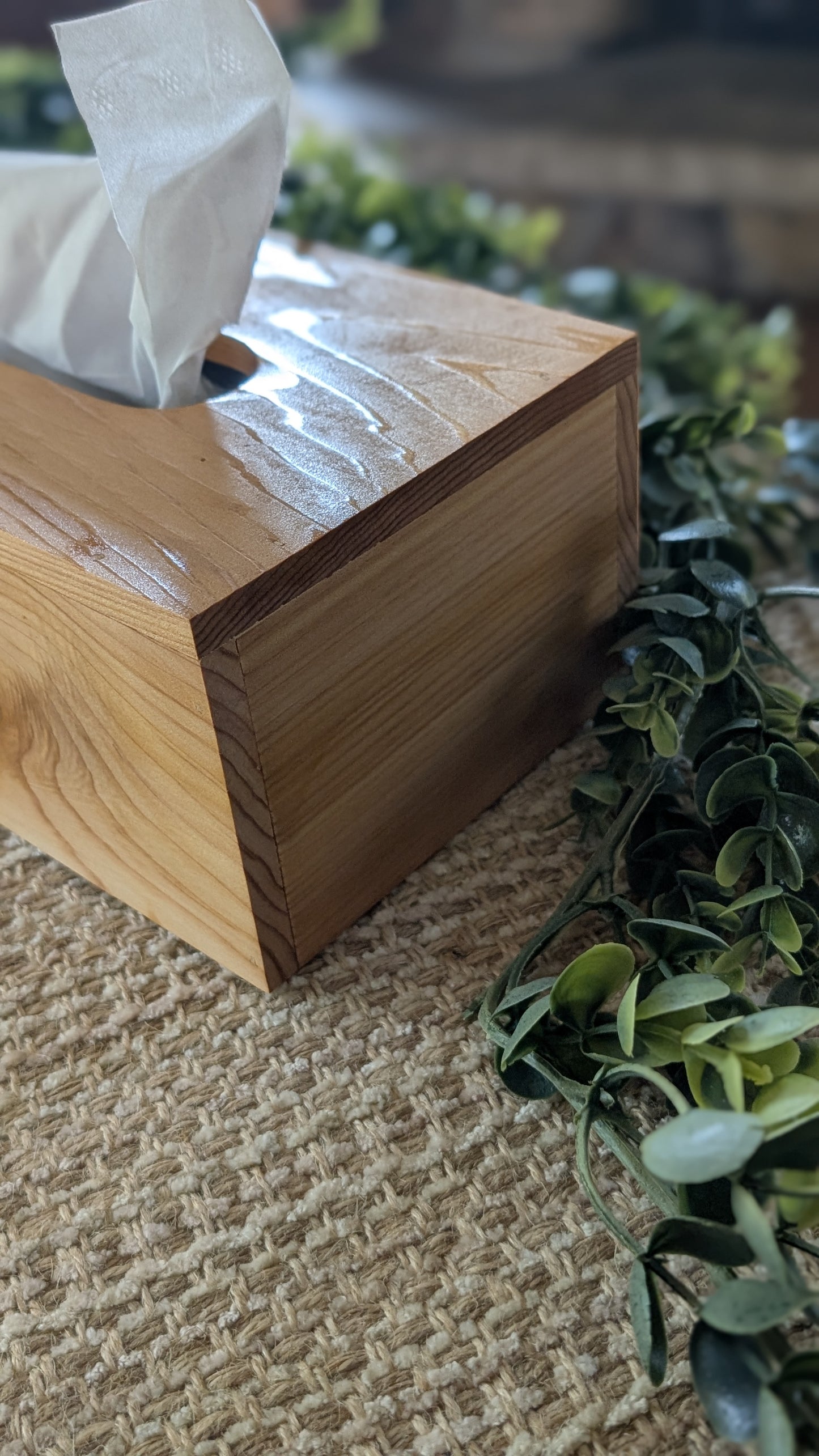 Handmade Cedar Tissue Box Cover