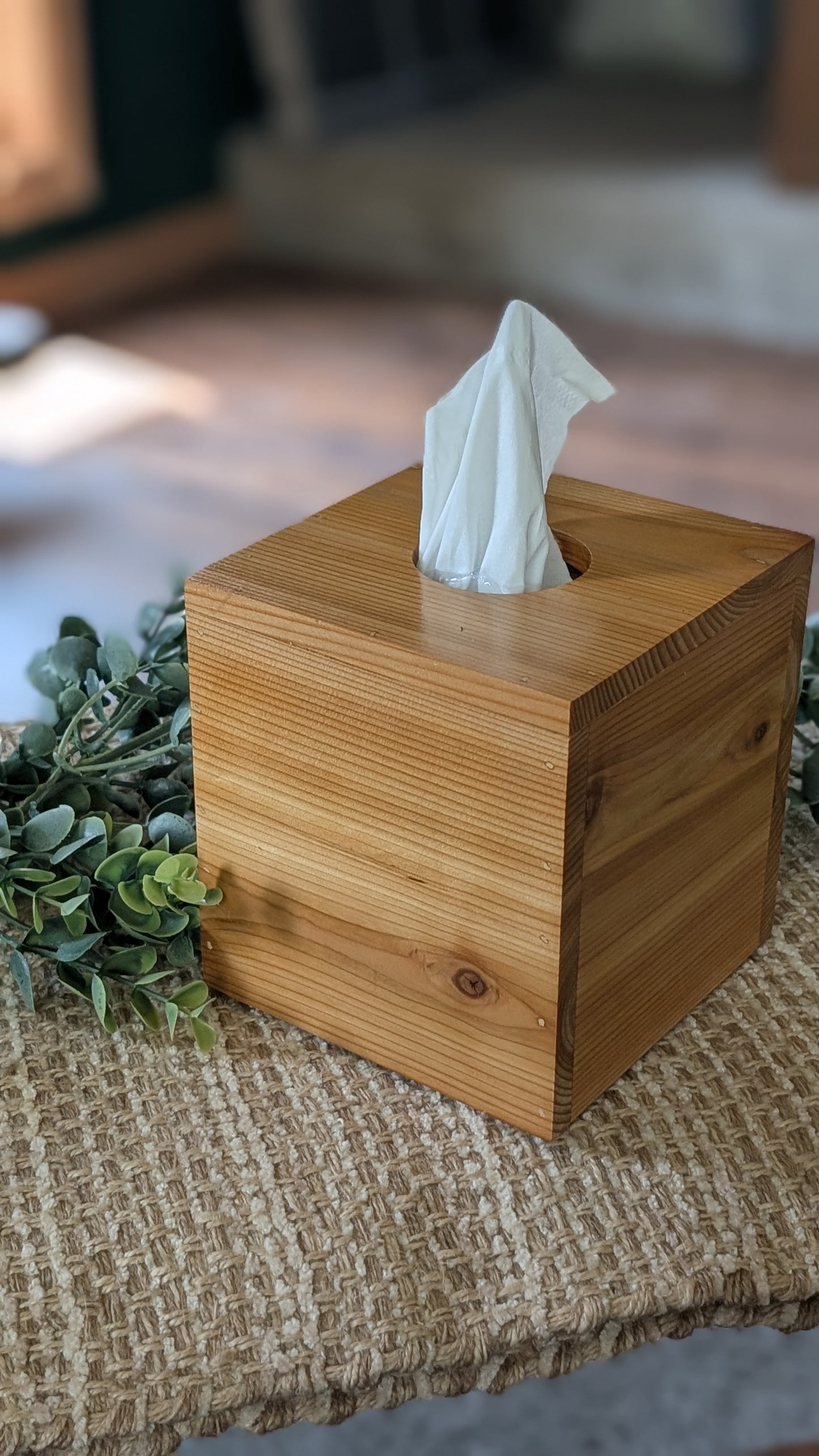 Cedar Cube Tissue Box Cover