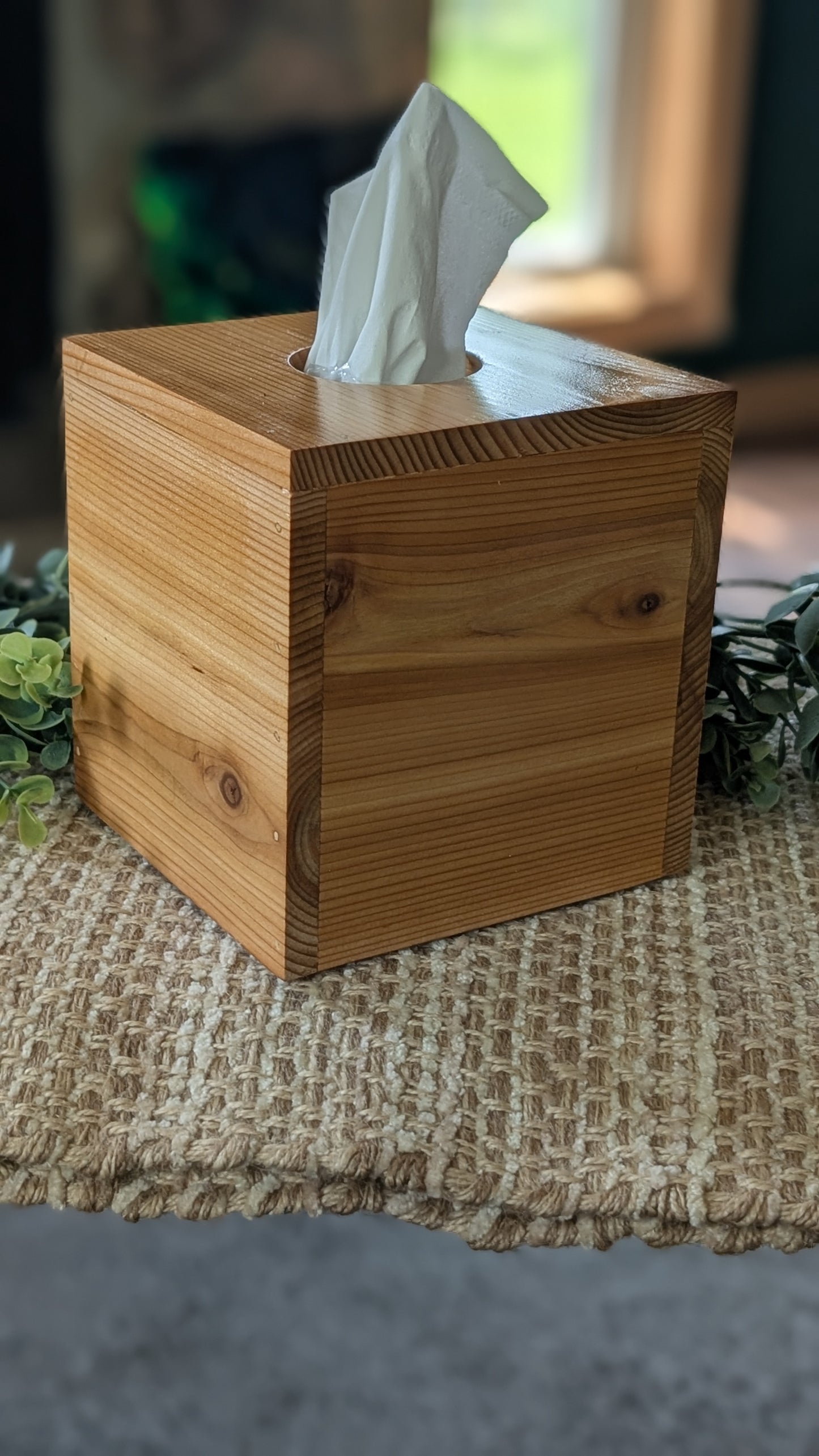 Cedar Cube Tissue Box Cover