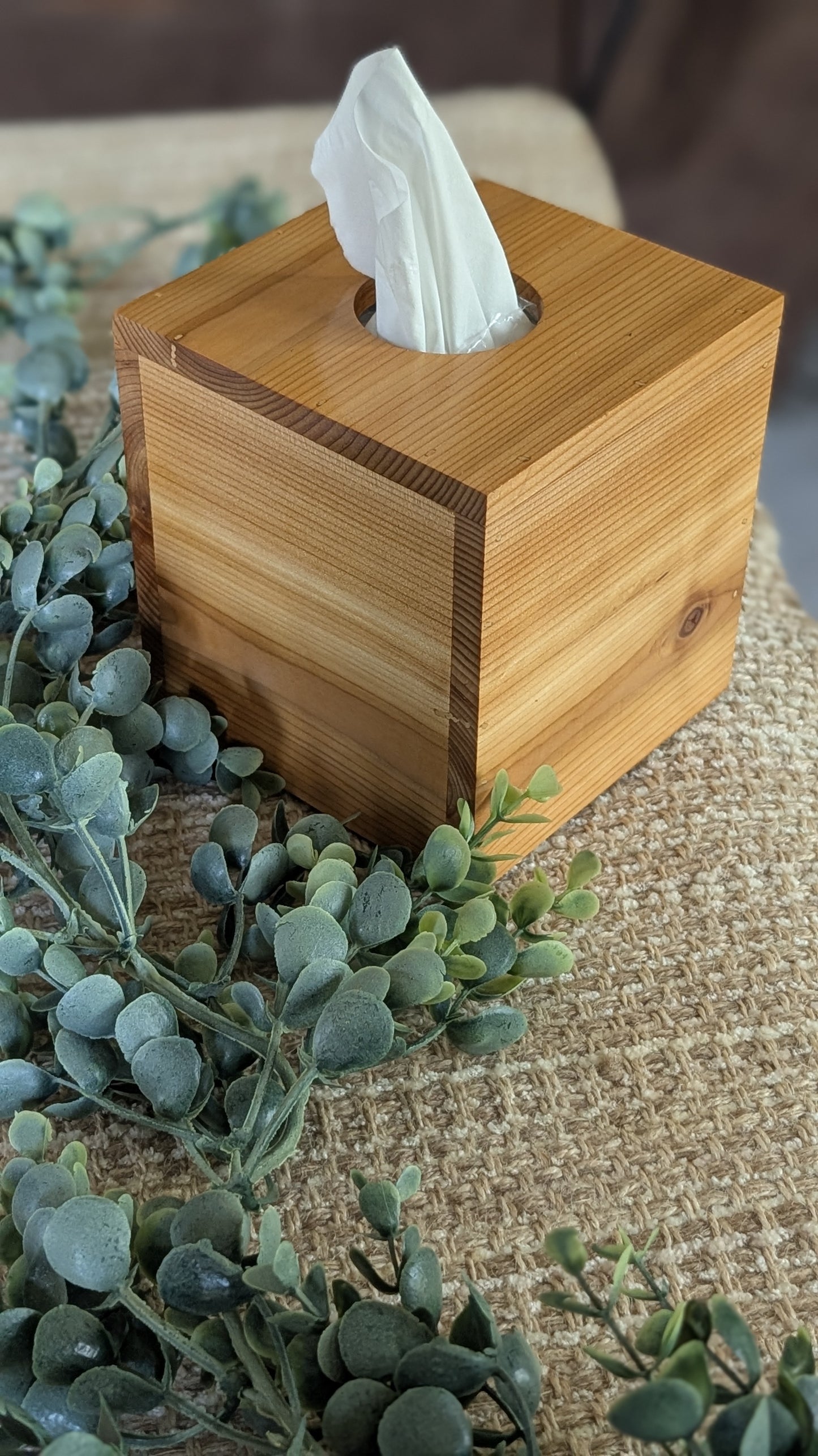 Cedar Cube Tissue Box Cover