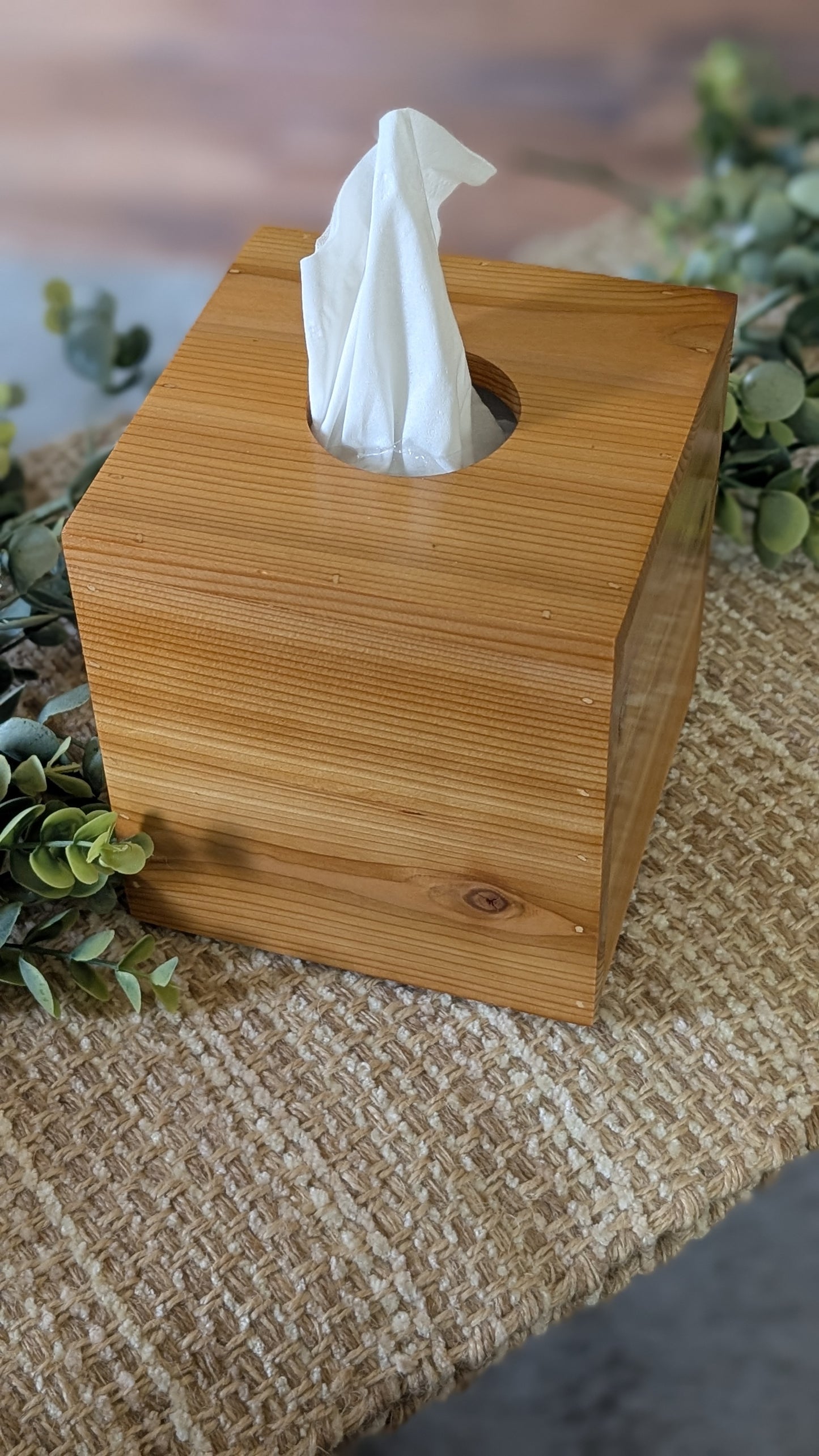 Cedar Cube Tissue Box Cover