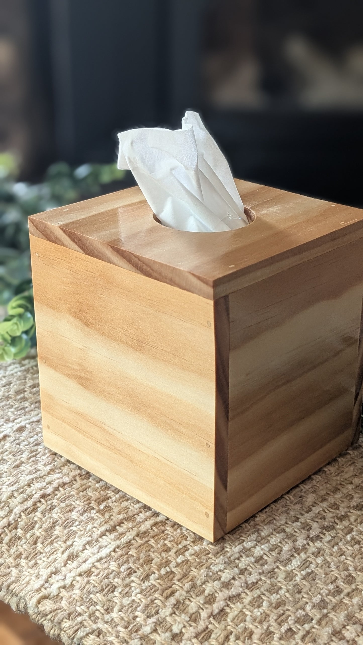 Premium Pine Cube Tissue Box Cover