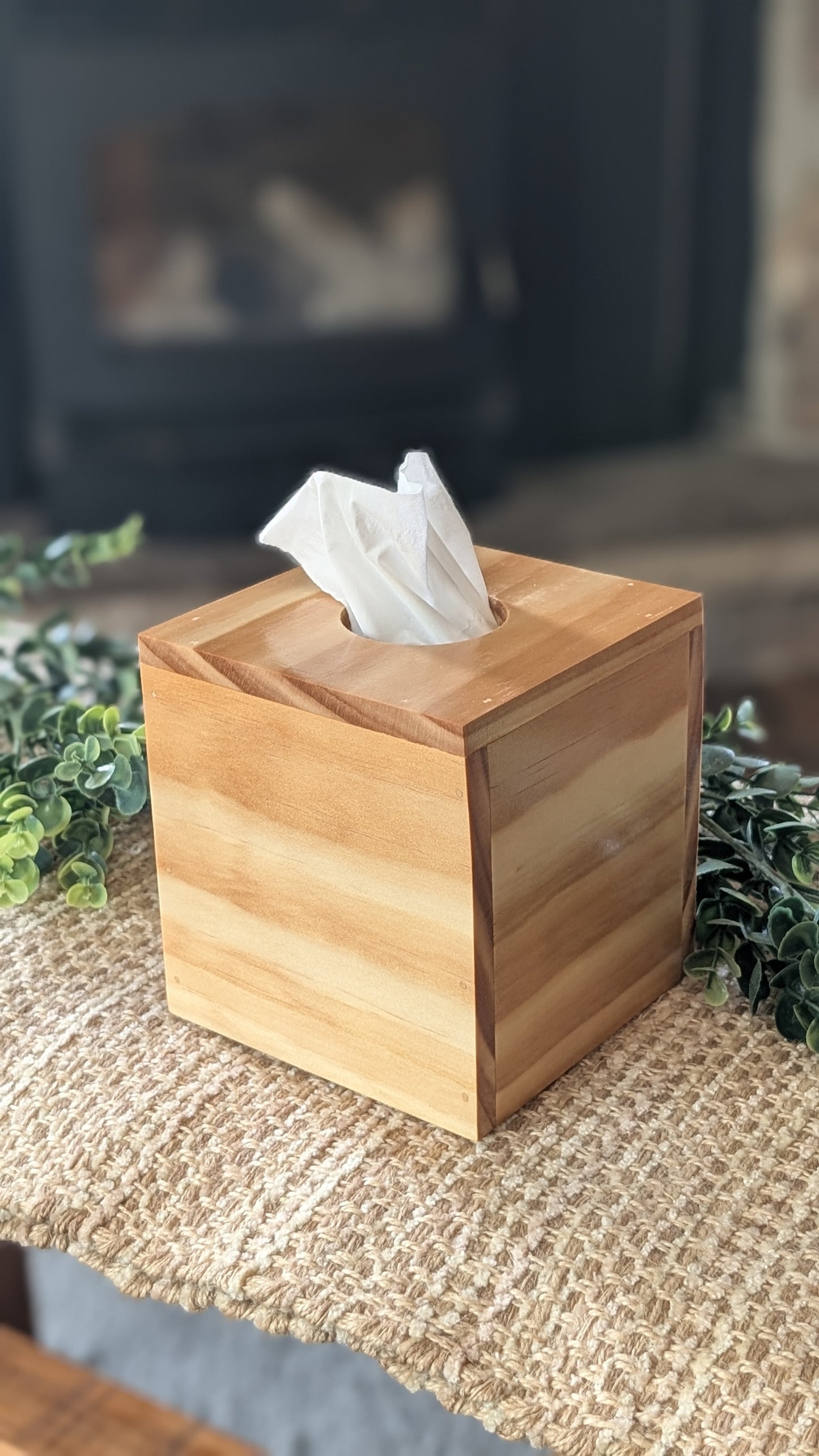 Premium Pine Cube Tissue Box Cover