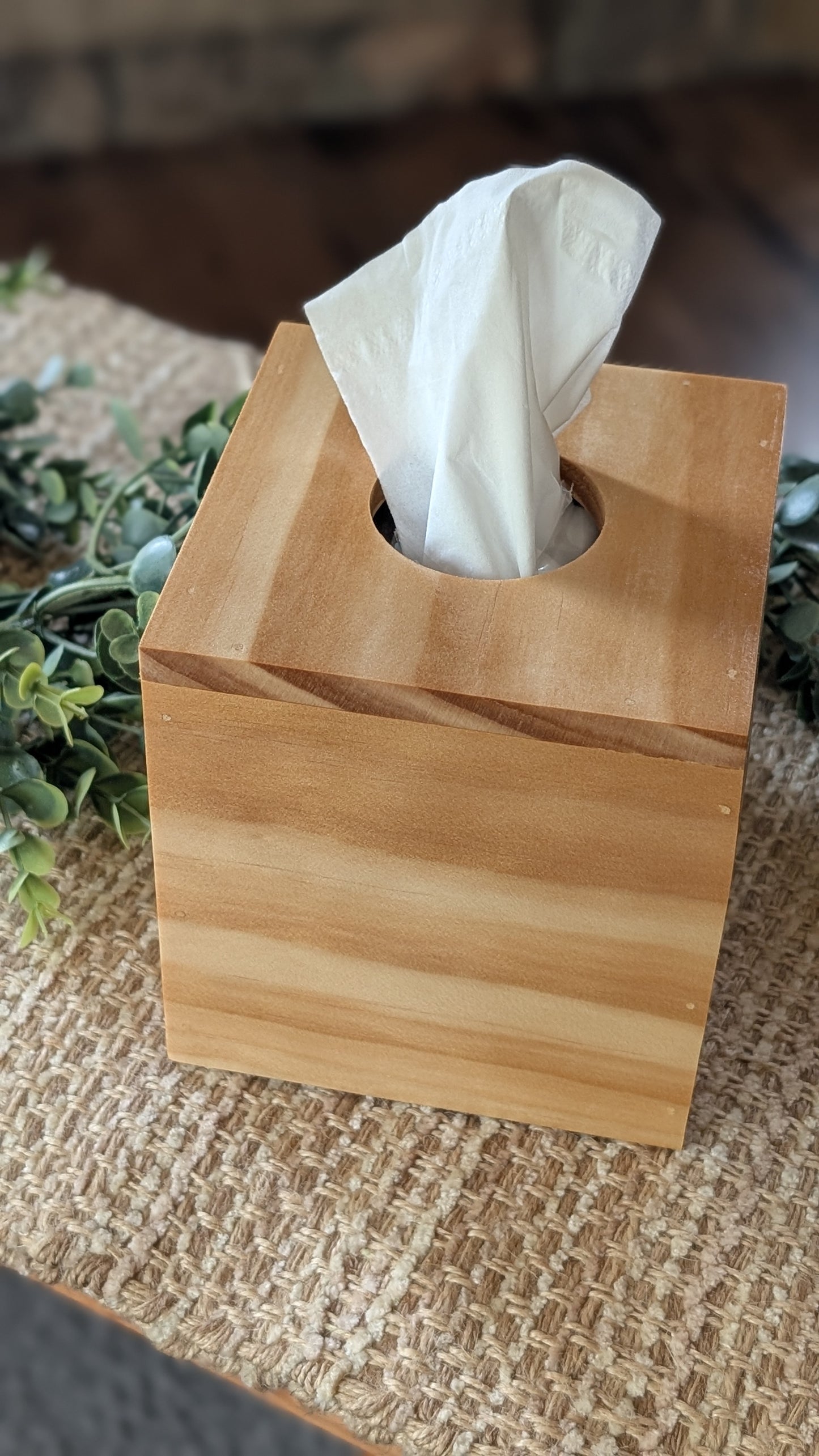 Premium Pine Cube Tissue Box Cover