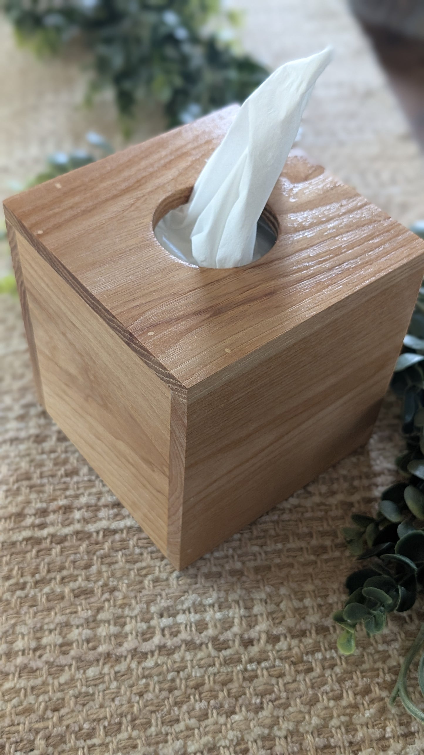 Hickory Cube Tissue Box Cover