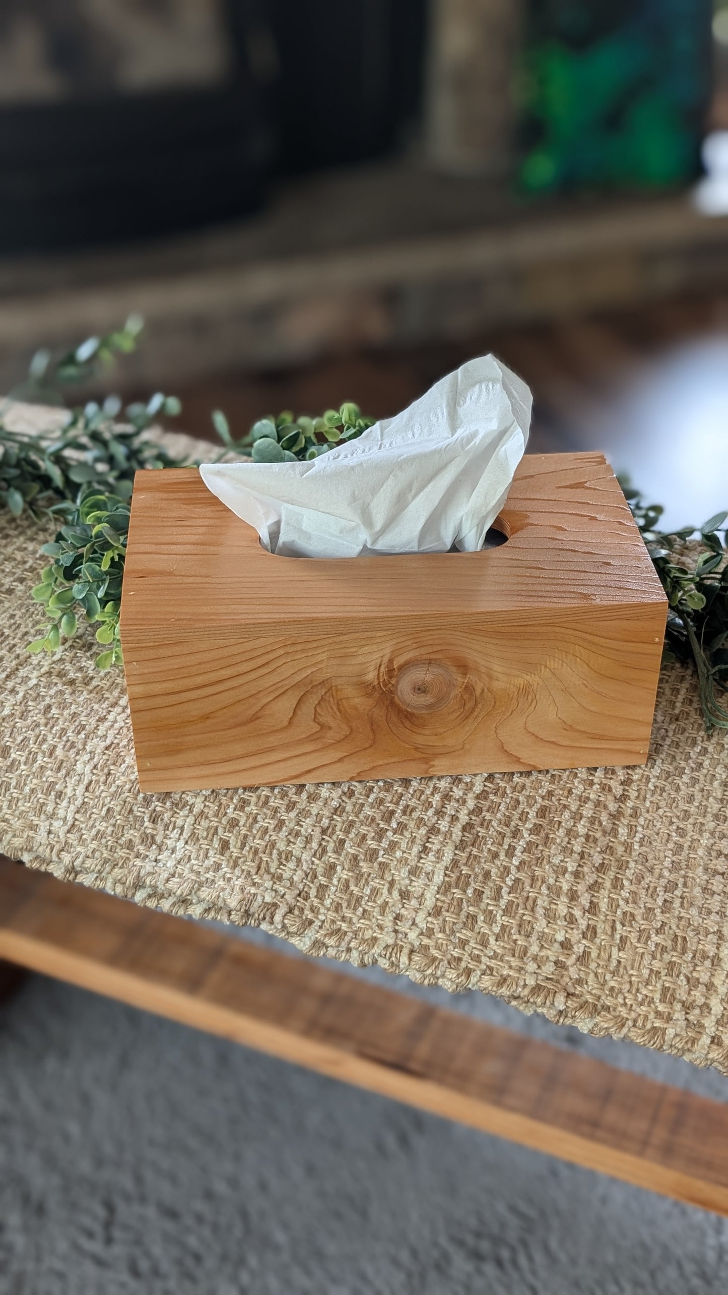 Handmade Cedar Tissue Box Cover