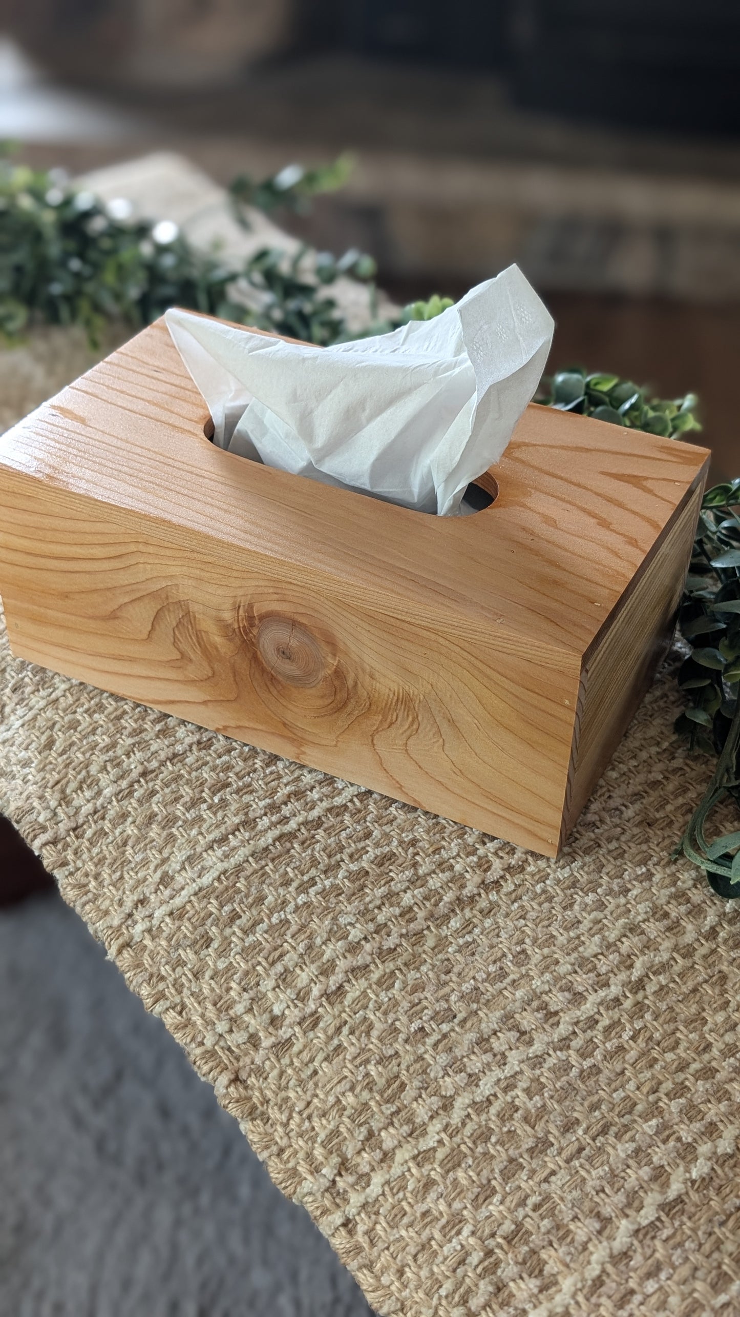 Handmade Cedar Tissue Box Cover