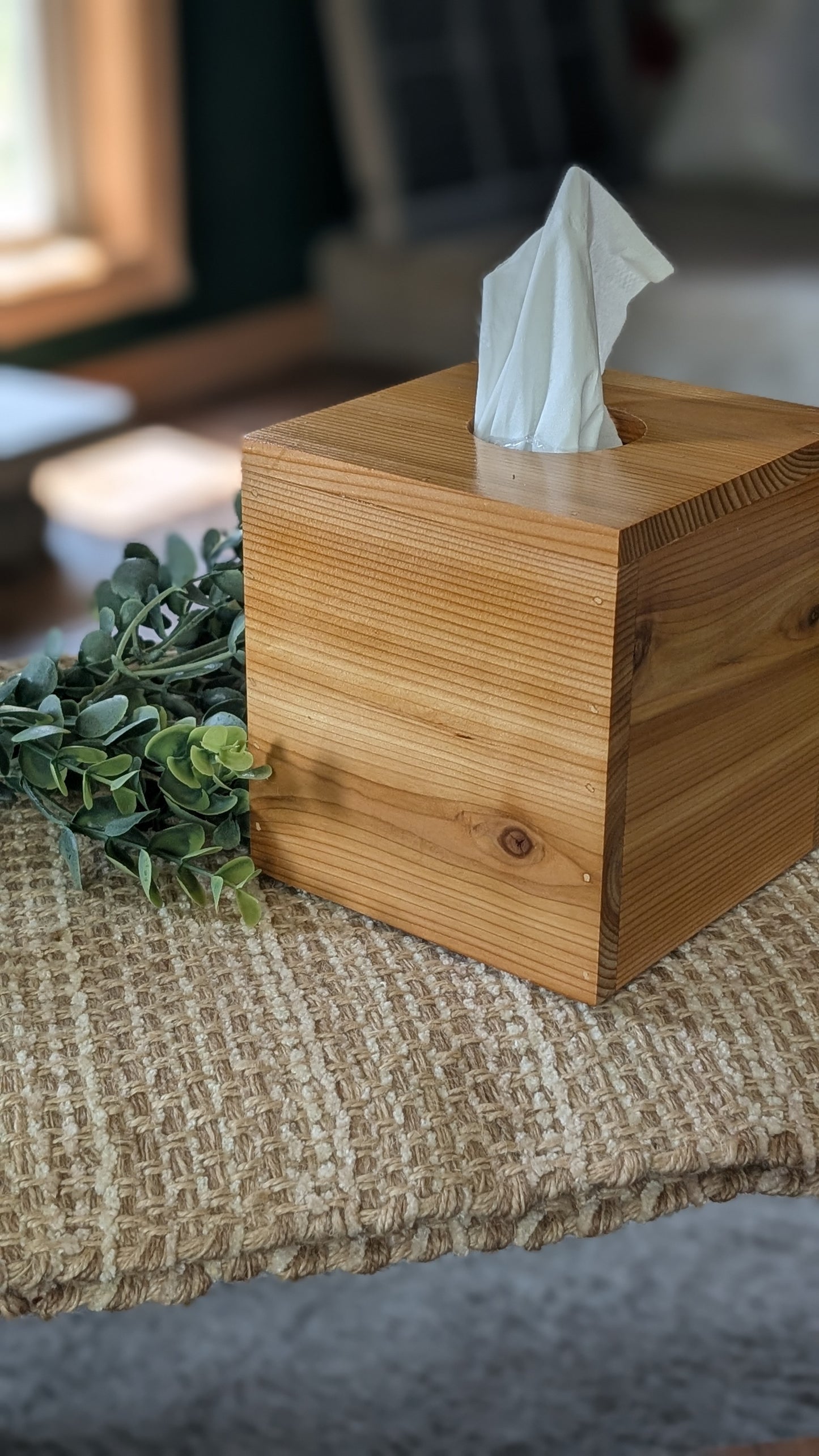 Cedar Cube Tissue Box Cover