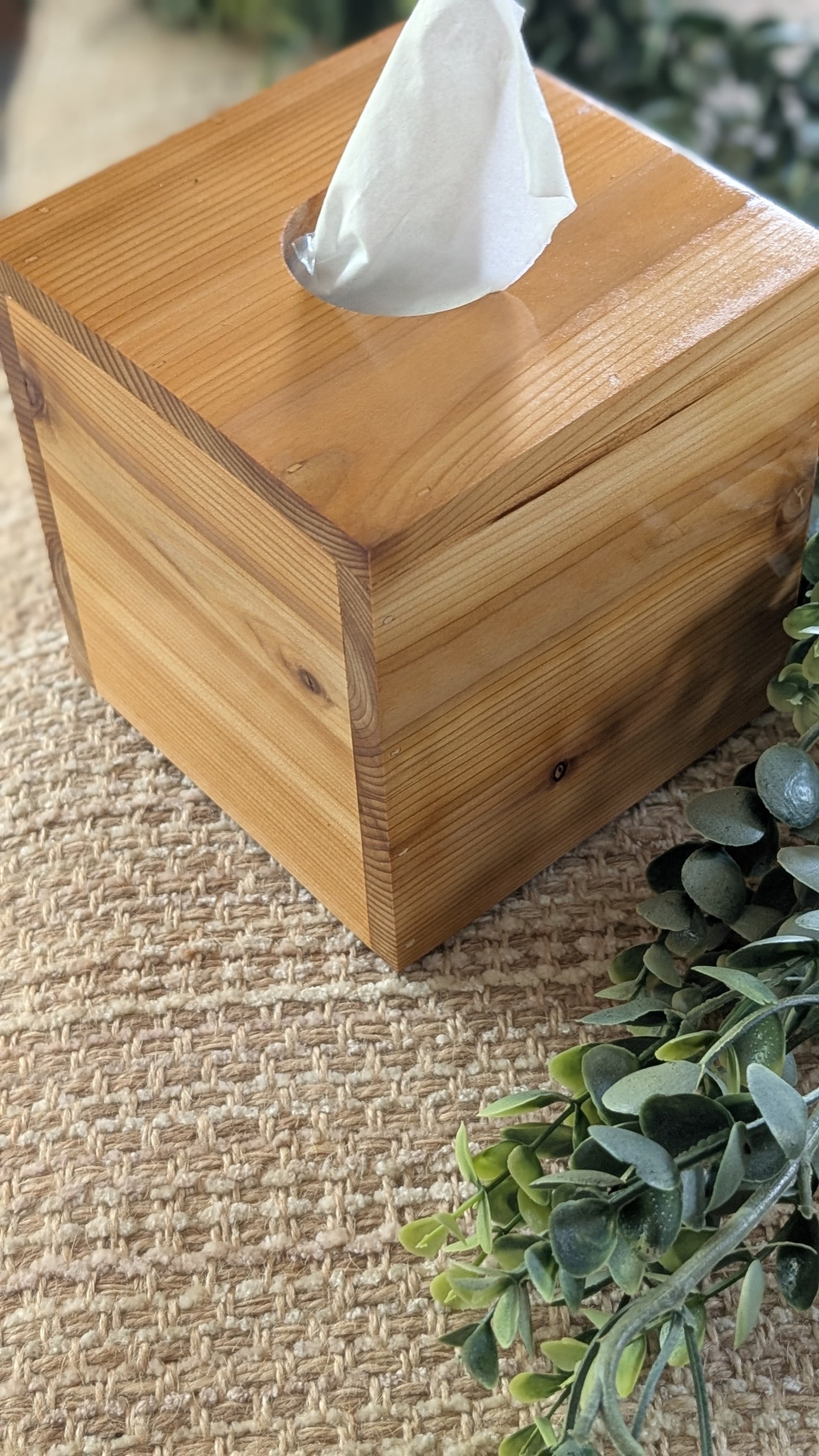 Cedar Cube Tissue Box Cover