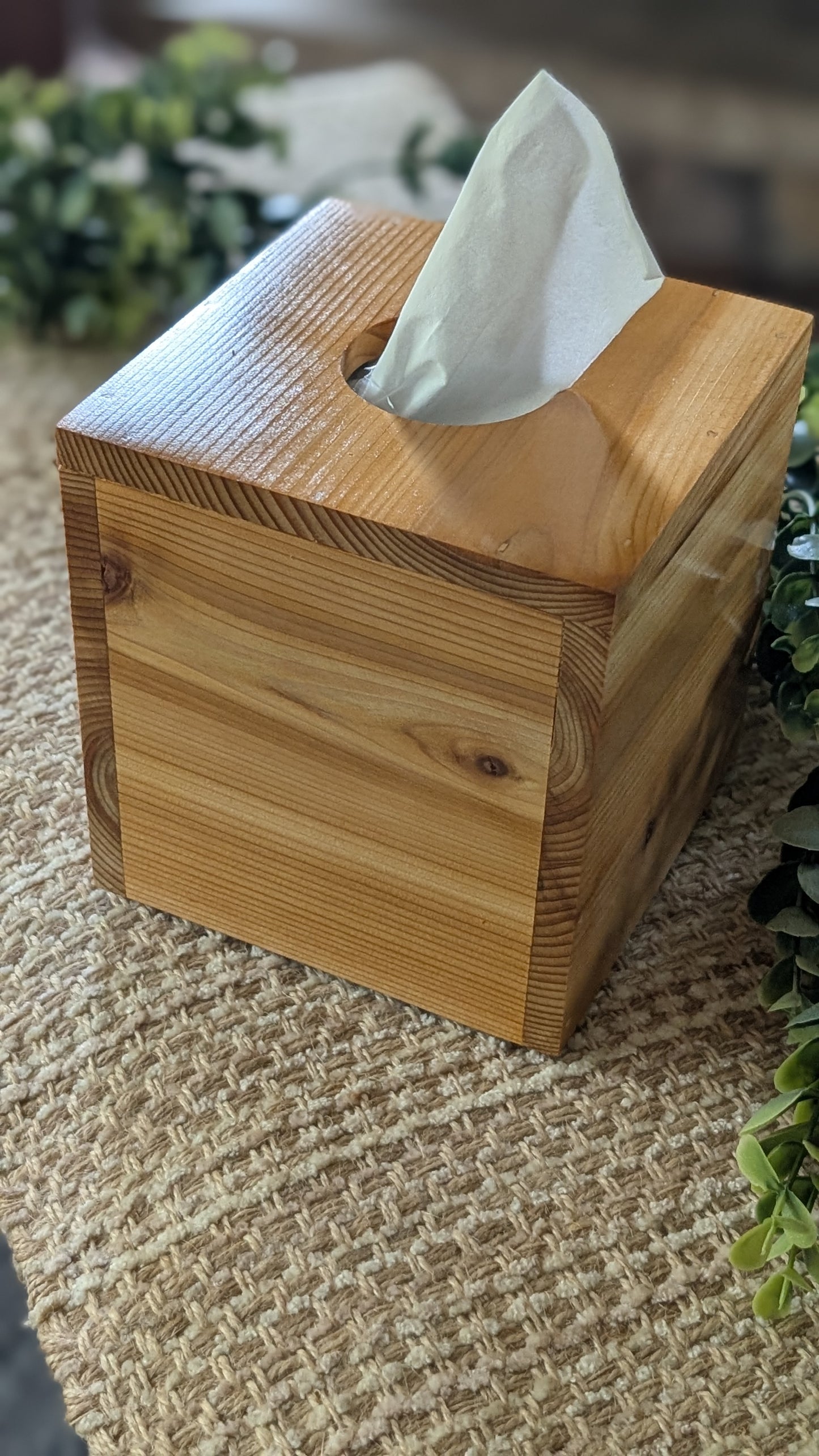 Cedar Cube Tissue Box Cover